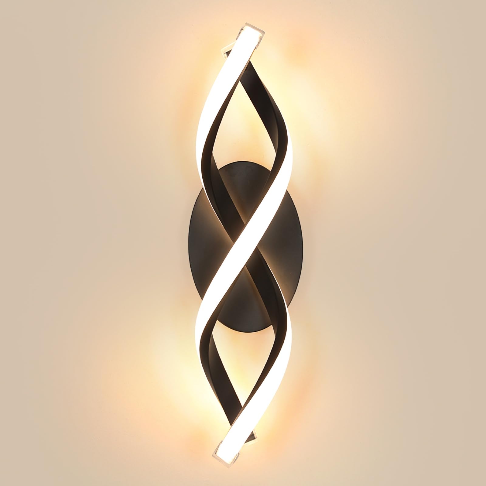 DELIPOP Led-binnenwandlamp, 16 W, 3000 K, warmwit licht, led-wandlamp van acryl, wandlamp voor slaapkamer, woonkamer, hal, trap