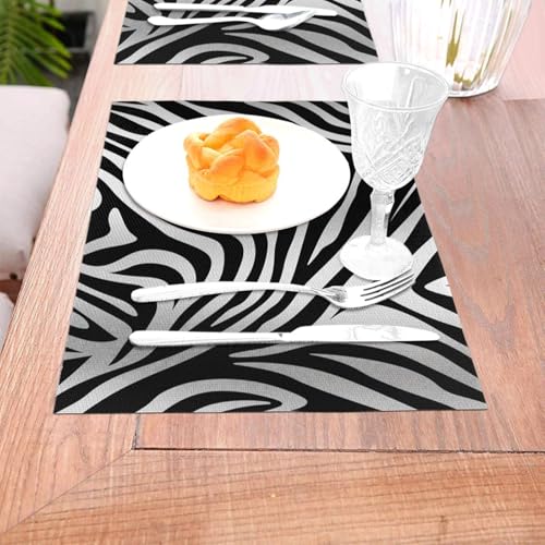 Sets de table tissés en PVC pour repas en intérieur et extérieur