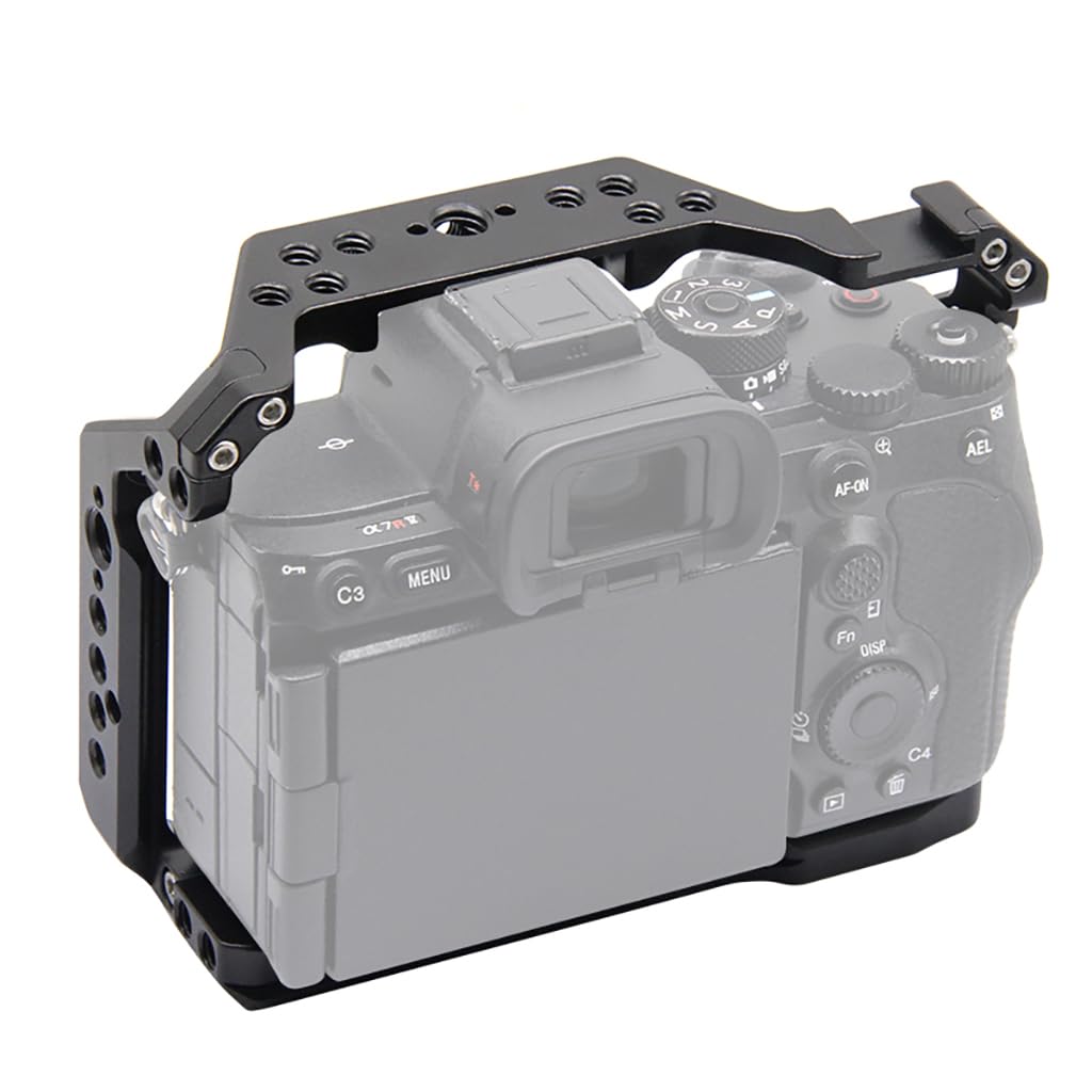 Klatka na aparat, stabilizator aparatu z gwintem 1/4''-20 i otworami pozycjonującymi 3/8''-16 kompatybilny z A7R2/A7S2, A74, A9 III/A1 II Series (kompatybilna z A7R2/A7S2)