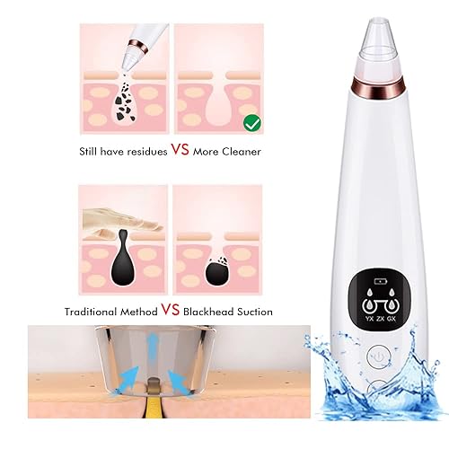 Miniatura 5 de Aspiradora de poros para eliminar puntos negros, dispositivo limpiador de poros facial, herramienta extractora de acné, 5 sondas, kit de aspiradora