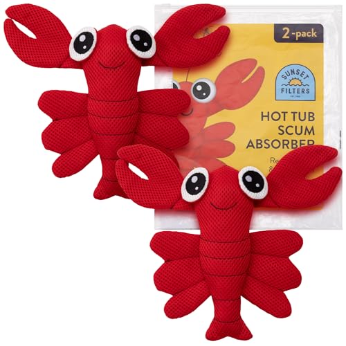 SUNSET FILTERS Hot Tub Scum Absorber - Swim Spa and Pool Absorber - Alternative to Scum Balls for Spas Hot Tub - Scum Remover Hot Tub Accessories - Hot Tub Scum Sponge - Set of 2