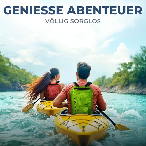 Nordlight wasserdichte Tasche 3er Set (Anthrazit) - Dry Bag 10l + wasserdichte Handyhülle + wasserdichte Hüfttasche | IPX8 Schutz | Mit Verstellbaren Gurten Für Strand, Stand Up Paddling