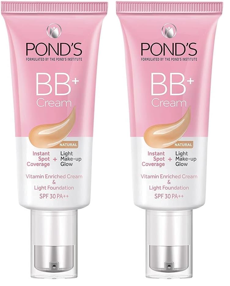 Image of POND'S BB+ Cream, Instant Spot Coverage + Light Make-up Glow, Natural 30g (Pack of 2)