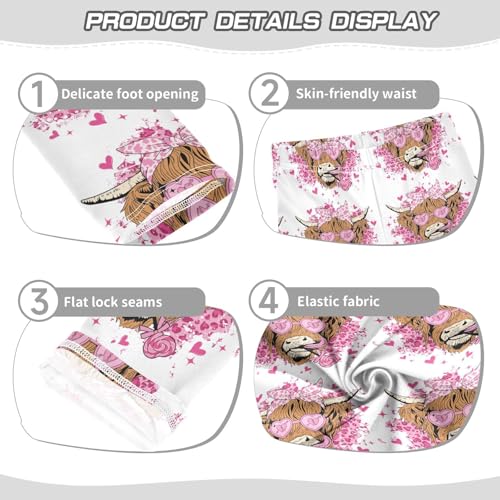 Pink Cow Girls Leggings,Workout Leggings for Girls Toddler Athletic Leggings Size for 3-10T3