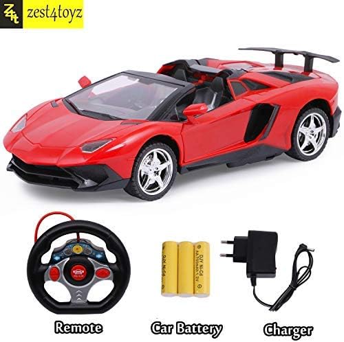 Zest 4 Toyz 1:18 Scale Steering Remote Control Toy Car with Operable Doors and Boot (Assorted)