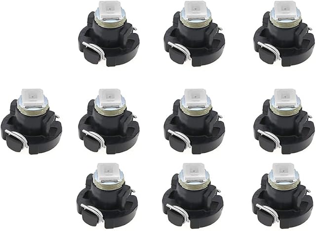 10PCS T3 8mm Cone LED Bulb 1LED SMD1210 Chip 10LM Extremely Bright for Car Auto Dashboard Instrument Reading Gauge Panel Light 12V 6000K Blue