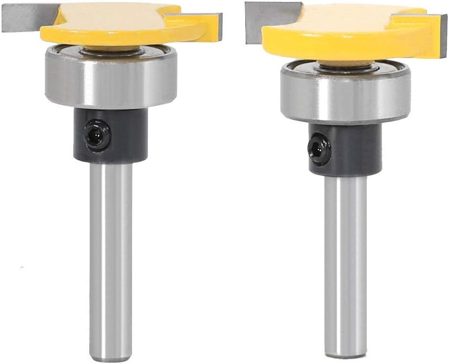MMDSG 2PCS T-Slot & T-Track Router Bit Set, 1/4 Inch Shank Groove Forming Milling Cutter, Tungsten Carbide Woodworking Tools with Bottom Bearing, Cutting Hight 4mm, 6.35mm : Tools & Home Improvement