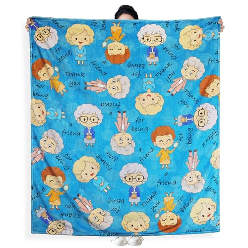YFFSRJDJ Golden Girls Blanket Gifts 50x60 Inches Cozy and Soft Flannel Throw Blanket Lightweight Golden Girls Merchandise for Couch Bed Sofa Car, Gifts for Women, Blue