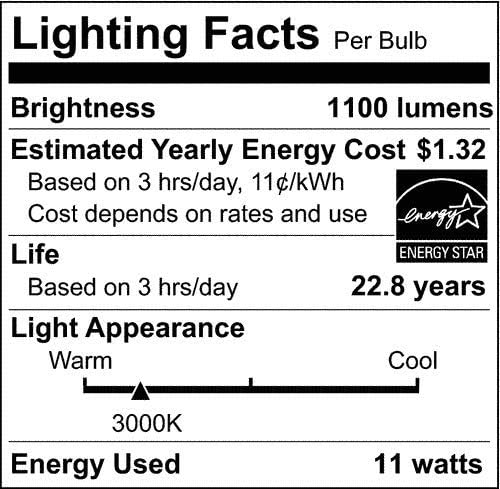 Lighting Facts label for Satco S29811 bulb
