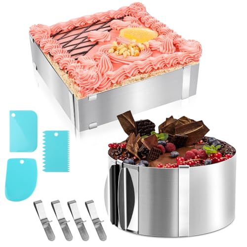 TNOMSNO Anello per Torta Regolabile in Acciaio Inossidabile