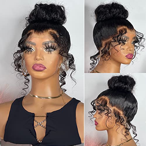 sewzzuan 360 Lace front wigs human hair (22 Inch, 360 Lace Front Wig)