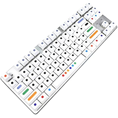 MOLGRIA Keycaps, GMK Dots White 129 Set for 60/65/80/100 Percent Keyboard, Custom PBT Cherry Profile KeyCaps for Gateron Kailh Cherry MX 104/87/71/61 Switches Keyboard Cover