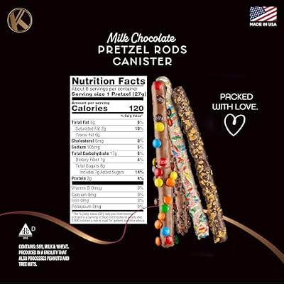 KREMERY Creamy Chocolate Cravings - Mothers Day Treats, Chocolate Covered Pretzel Rods Gift Basket with Candied Toppings (8 Pretzels) Sweet Treats in Clear Tube Kosher
