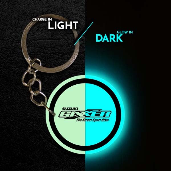 Image of Mi Glow Store Glow in Dark Keychain for Bike Men | Gift for Man | Bike Accessories | Charges in Light Glows in Dark | Key chain for Bike