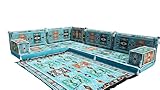 arabicsofa Corner Floor Seating Cushions with Backrest Pillows – Boho Style Modular Floor Sofa Set