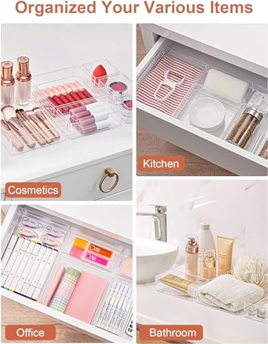 Image of mechdel Makeup Organizer /Makeup Box For Storage /Make Up, Cosmetic, Skincare Organiser For Women /Elegant Makeup Vanity With Transparent Drawer /Makeup Cosmetic (7PCS-DRAWER ORGANISER)