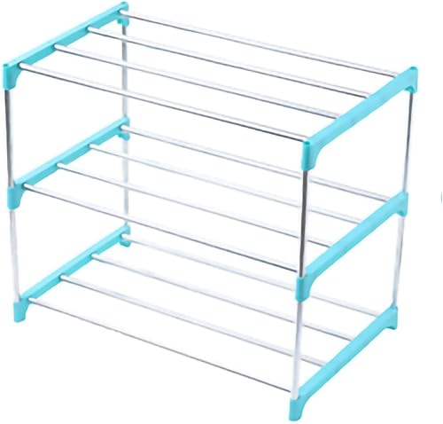 Miniatura 2 de Zapatero independiente de acero inoxidable de 4 niveles, estante de almacenamiento para ahorrar espacio, estante de garaje para entrada, pasillo,