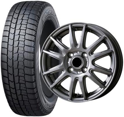 （18:00時点） 【スタッドレスタイヤ・ホイール 4本セット】 ダンロップ 185/60R15 WINTER MAXX WM02 & 15×5.5J PCD100/4H +50 TS6 マッドシルバー (乗用車用) 15インチ スタッドレス フィット シャトル インサイト