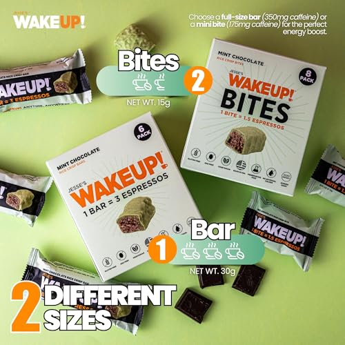 Image of WAKE UP! Mint Chocolate Caffeinated Bars, 3 Espressos, 2 Pack (12 Bars)
