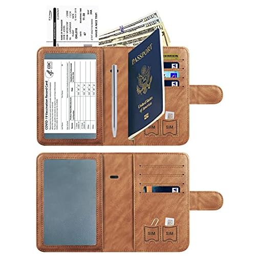 Passport-and-Vaccine-Card-Holder-Combo-Passport-Holder-Cover-Wallet-Case-Leather-Travel-Wallet-Rfid-Blocking-for-Men-Women-2Brown