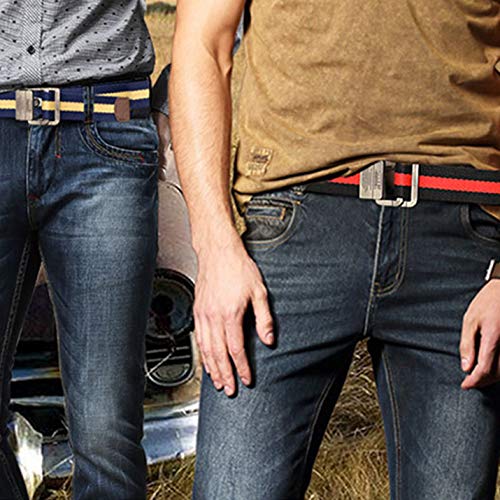 Flygo Mens Canvas Web Belt Double D-Ring Buckle 1.5" Wide Leather Tip Multi-Color Tactical Military Webbing Belts2