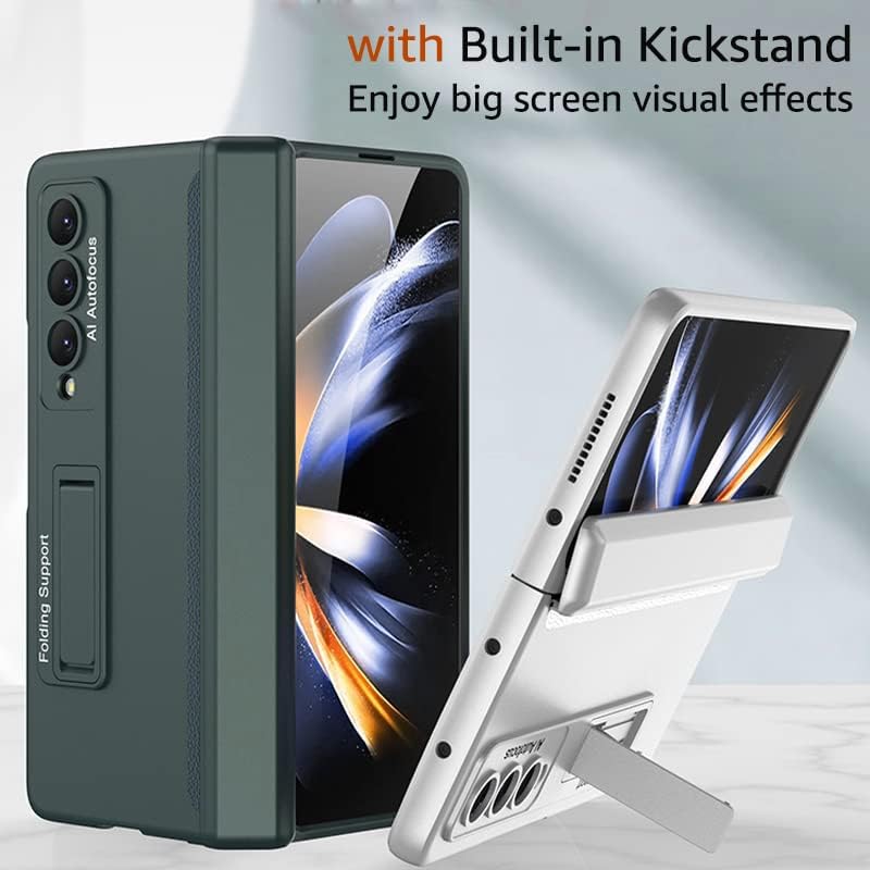 Miniatura 5 de Funda protectora para Samsung Galaxy Z Fold 4 5G con bisagra magnética con 3 modos de soporte ajustables, ultrafina de lujo, a prueba de golpes,