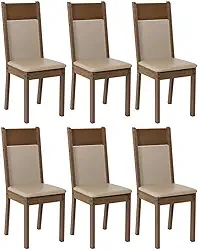 Kit 6 Cadeiras Rustic/crema/sintético Bege 4280 Madesa