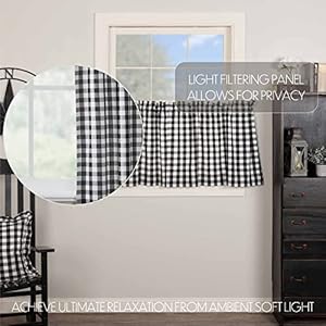 Vhcbrandsanniebuffalocheckcottonfarmhousekitchencurtainsrodpocket24x36tierpairblack Urban Country Home Decor Vhc brands annie buffalo check cotton farmhouse kitchen curtains rod pocket 24×36 tier pair black urban country home decor