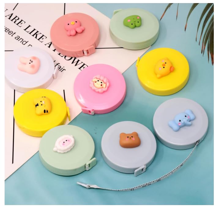 Image of HAPPY KIDS Cute Cartoon Measuring Tape for Kids & Tailoring (150 cm / 60 Inch) | Soft Measuring Scale with Animal Design | Portable Sewing & Body Measurement Tape RANDOM DESIGN 2 PC