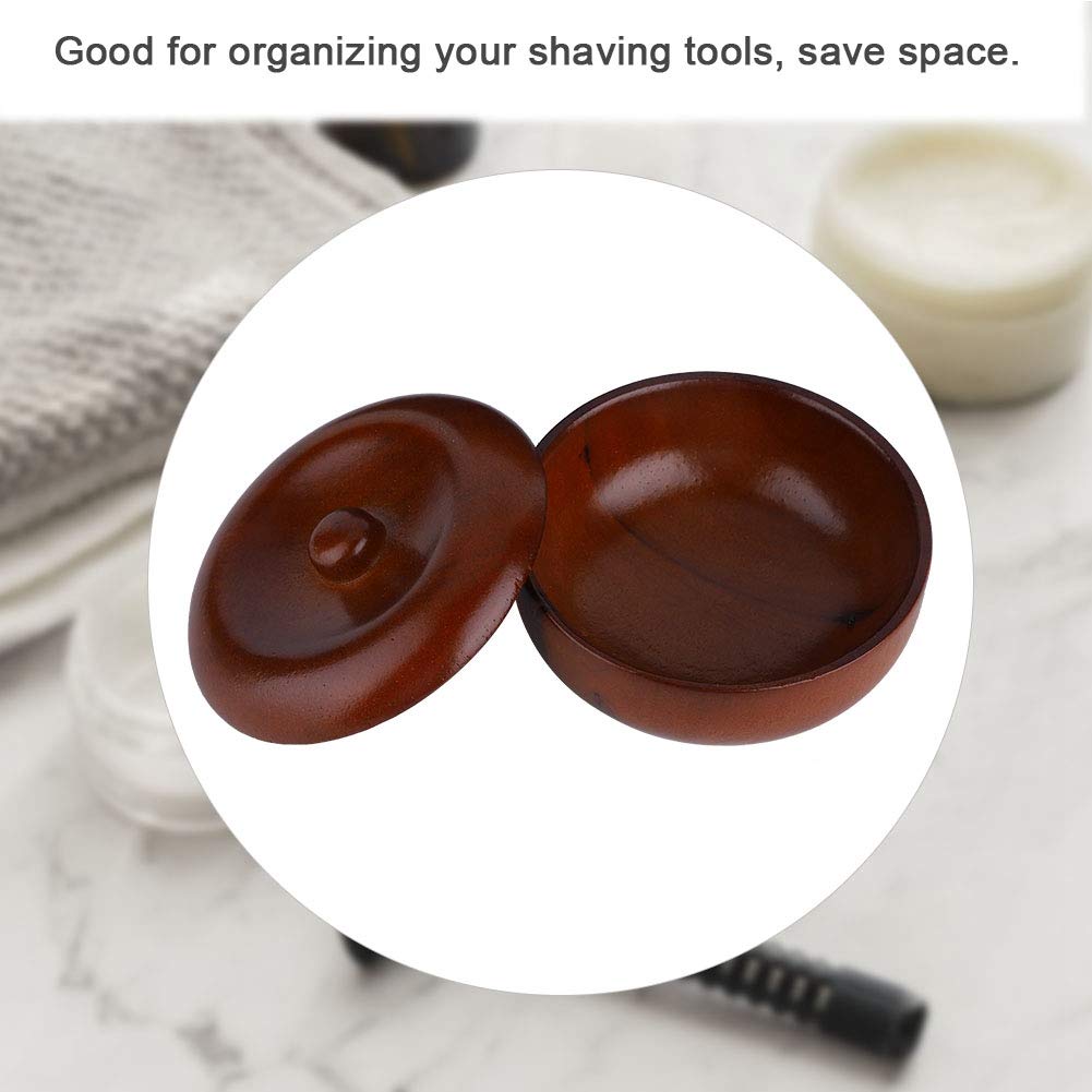 Bol Crème Raser Bois, Couvercle Tasse Savon Mousse, Outil Nettoyage Soins Barbe Homme (97 x 53 mm)