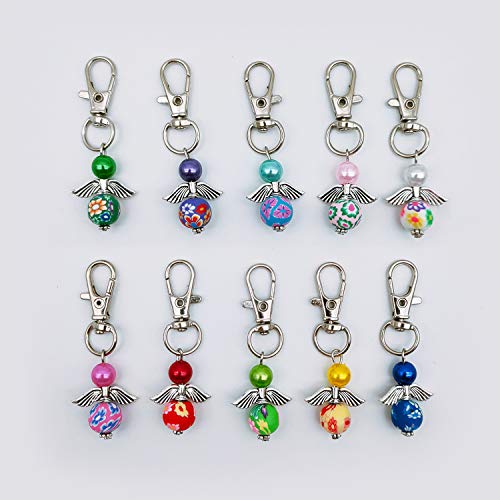 30 Stück Schutzengel Schlüsselanhänger Engel Charme Perlenengel...
