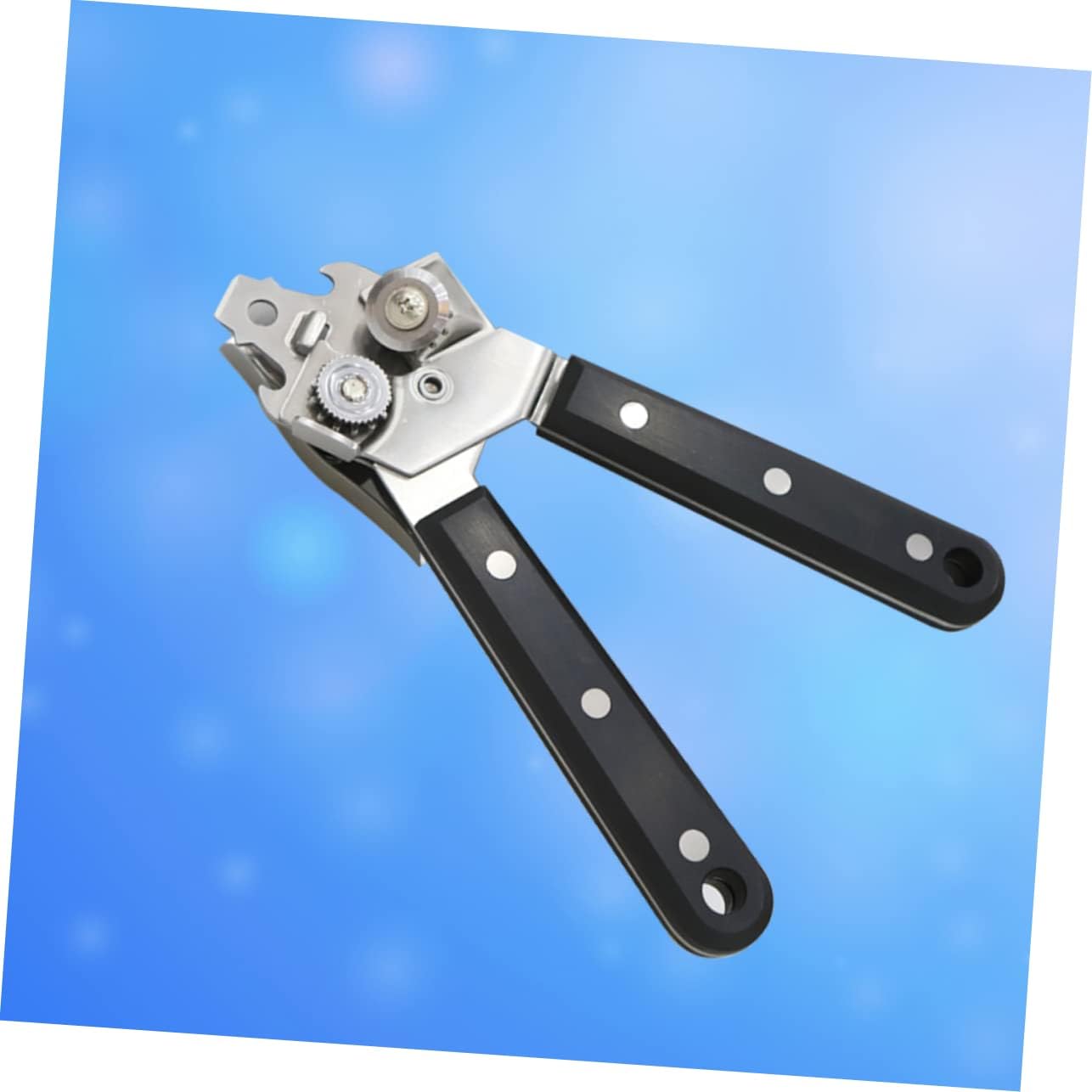 Manual Can Opener Wooden Handle, Heavy Duty Jar Lid Cutter Tool