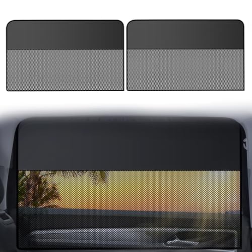 XWUX Pack of 2 Sun Protection Car Curtain for Driver, Spliced Magnetic Sun Visor, Side Window with Half Shade, Sun Protection Car Baby, Window Blackout (Rear Windows)