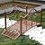 Solution4Patio 3.4 FT Small Metal Garden Bridge, Vintage Retro Yard Arch Path Bridge W/Patterned Guardrails for Creek, Pond, Backyard Landscaping Decor, Light Brown, #D107A01