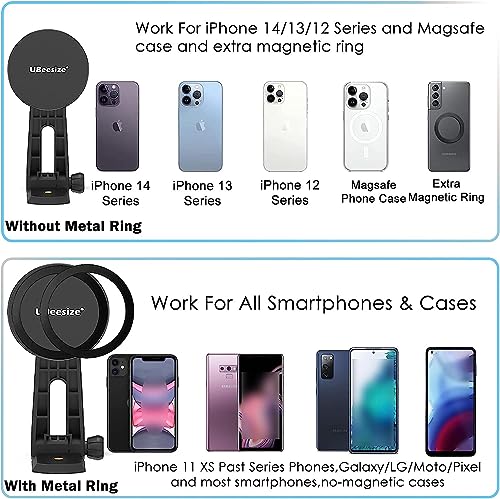 UBeesize 三脚マウント MagSafe用 スマホクリップ 三脚ホルダー マグネット三脚ホルダー iPhone15/14/13/12シリーズ&すべてのAndroid適用 LX023BK の商品画像 6