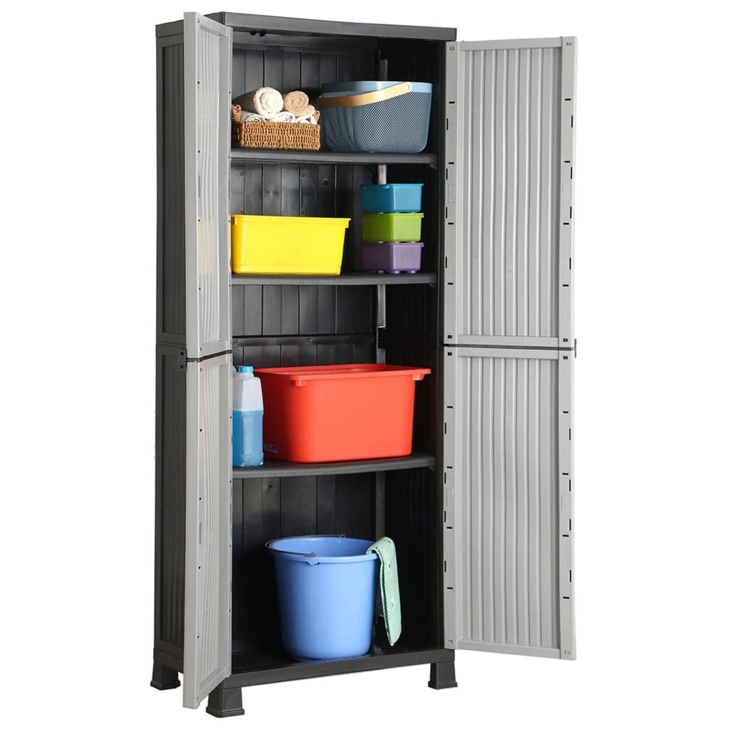 IKAYAA Storage Garage Outdoor storage Storage Cabinet Cupboard outdoor Storage Plastic Cupboard Box Outdoor-68 x 39 x 171.5 cm-68 x 39 x 171.5 cm