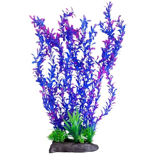 Image of Hamiledyi Aquarium Plastic Plants Aquarium Decor Artificial Fish Tank Plants,Tall Fish Tank Decorations, Extra Large Aquarium Plant 20.4-inch Tall,1PCS