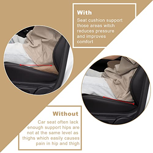 Image of Livtribe Car Seat Cushion - Memory Foam Car Seat Pad - Sciatica & Lower Back Pain Relief - Car Seat Cushions for Driving - Road Trip Essentials for Drivers(Beige)