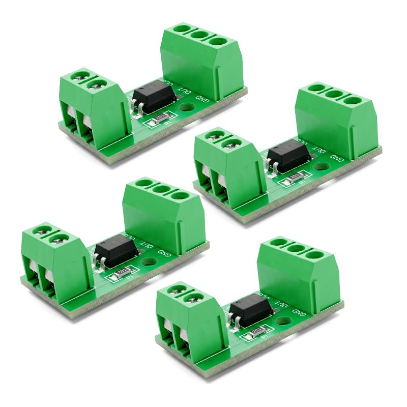 Optocoupler Module 12V PC817 Opto-Isolator Module 4 Pack | Single Channel Signal Isolation Board, Anti-interference Circuit Accessory