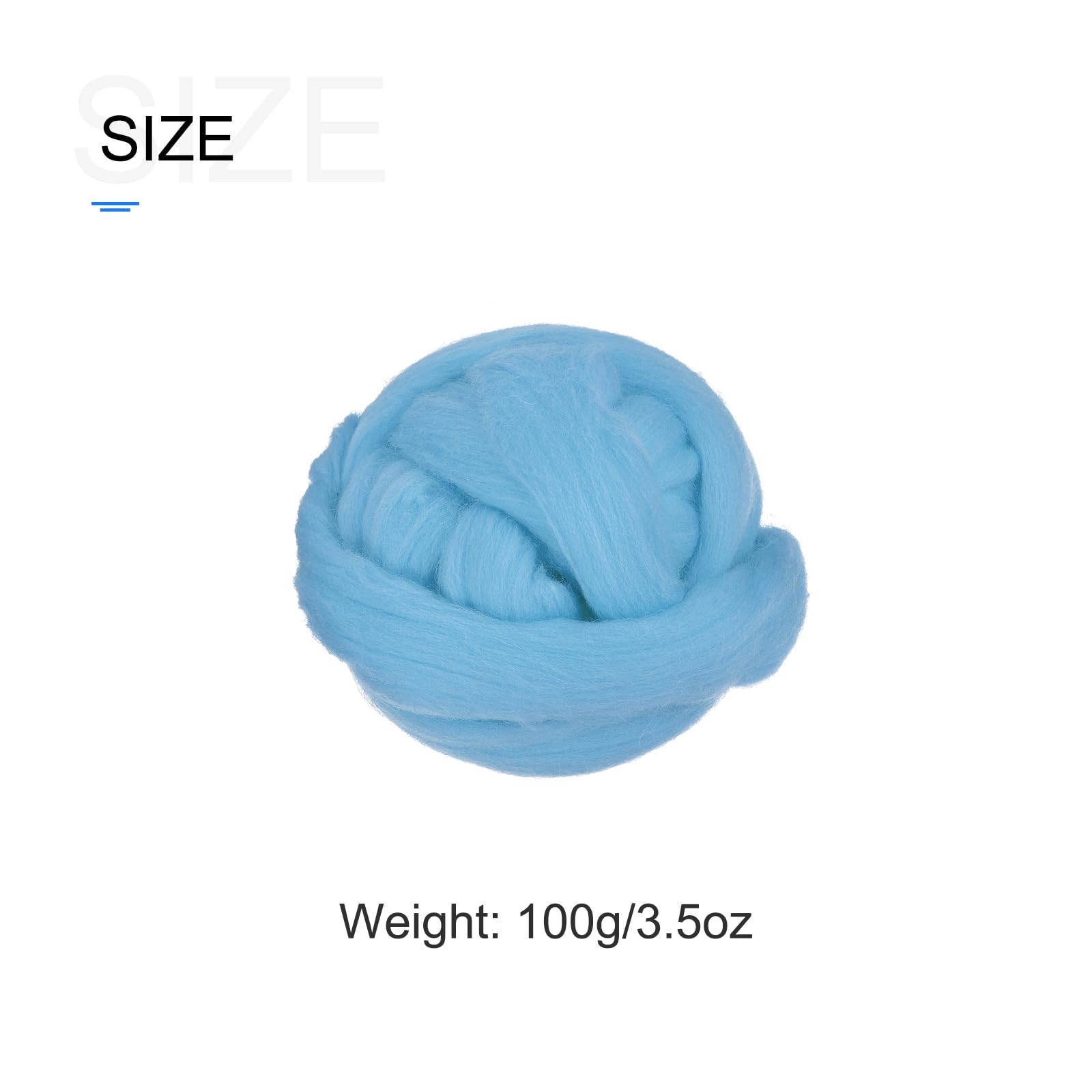 METALLIXITY Felting Wool Bulk (100g/3.5oz), Natural Wool Needle Felting Wool - for Weaving Handcrafts, and DIY Creations, Glass Blue - Image 2