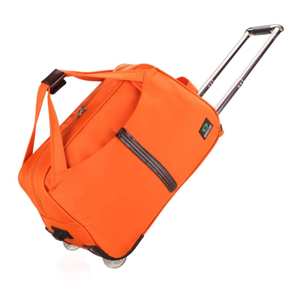 Holdall torba na kółkach bagaż ręczny na kółkach wakacje weekendowy lekki płot (kolor: Pomarańczowy, rozmiar: duży)