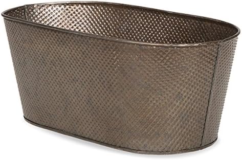 The Lucky Clover Trading Oblong Hammered Metal Container, Large