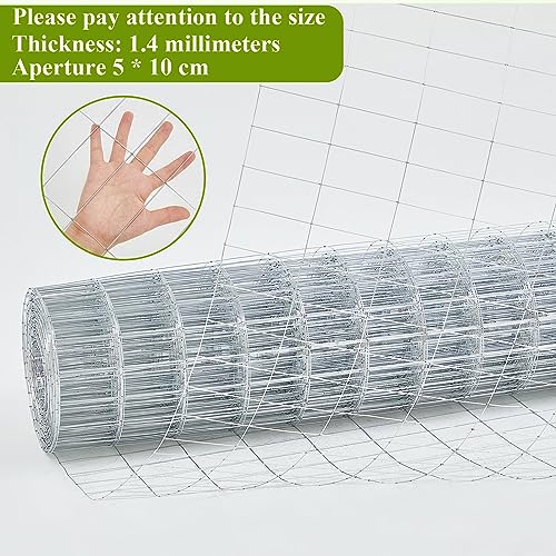 image for Gisafai 4 ft x 100 ft Galvanized Welded Wire Mesh 2 Inch by 4 Inch Har