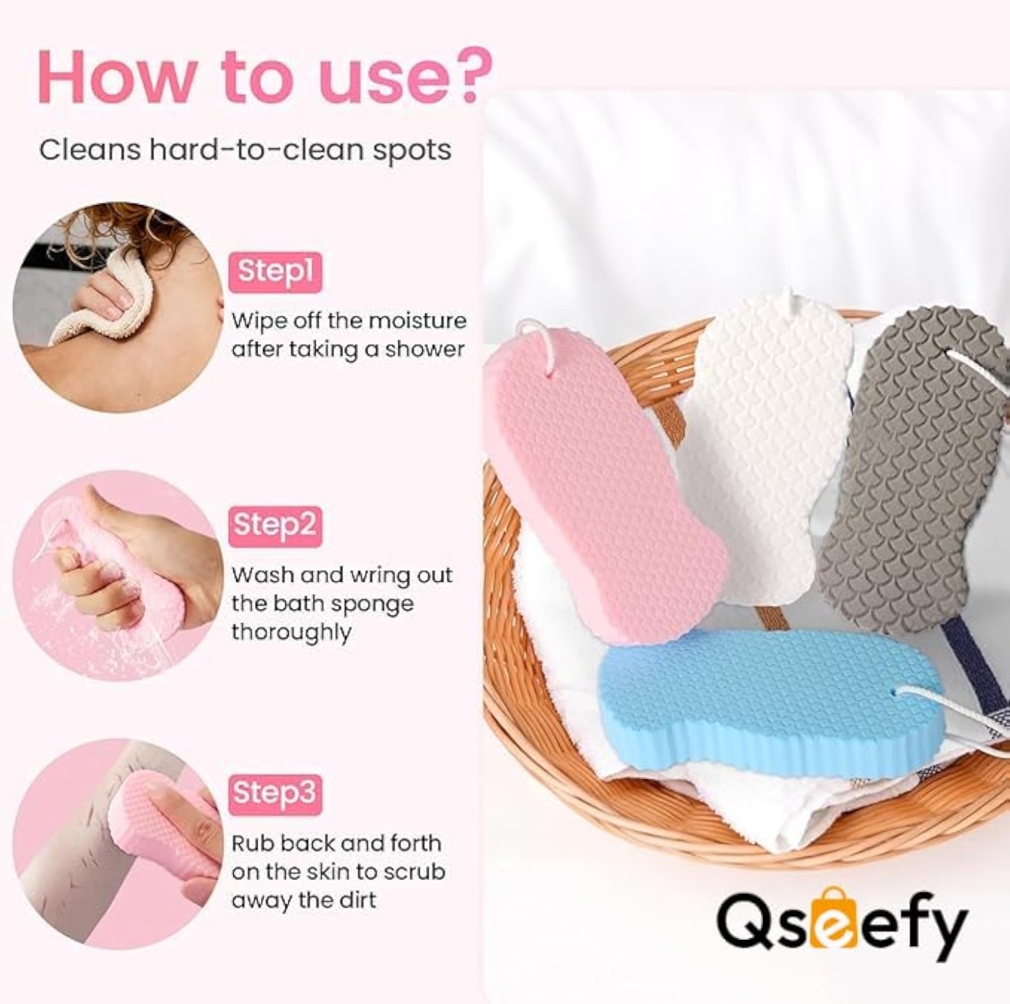 Ultra Soft Bath Body Shower Sponge, Exfoliating