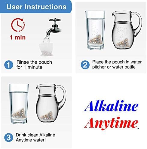 Miniatura 6 de Alkaline Anytime Worlds Best - Bolsa de filtro de agua para agua alcalina, sistema de filtración móvil para jarra, taza, botella, jarra, cualquier