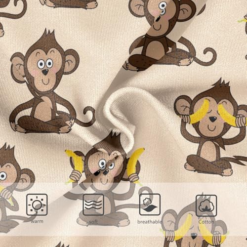 Girls Underwear Soft Cotton Cute Monkey Banana Kids Panties in Sizes 2/3t, 4t, 5t, 6 and 83