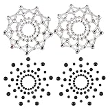 DYNWAVE 2Pair Fun Crystal Rhinestone Pasties Breast Covers Body Jewelry
