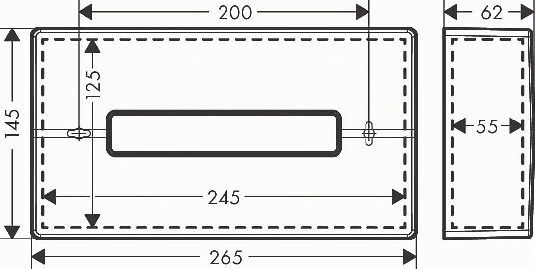hansgrohe AddStoris - Kosmetiktuchbox, Kosemtiktuchspender für Wandmontage, verdeckte Befestigung, Badezimmer Zubehör, Chrom, 41774000