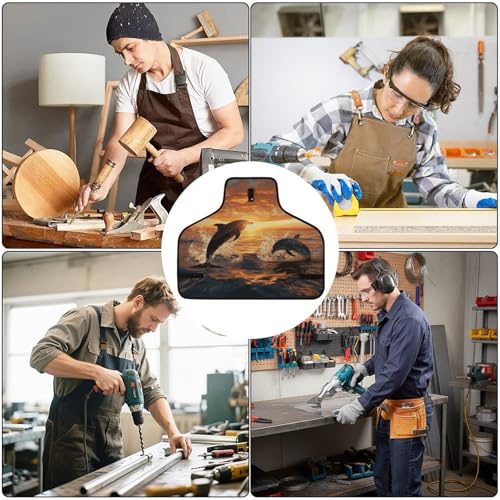 Delantal de trabajo con 8 bolsillos ajustable unisex miniatura 6
