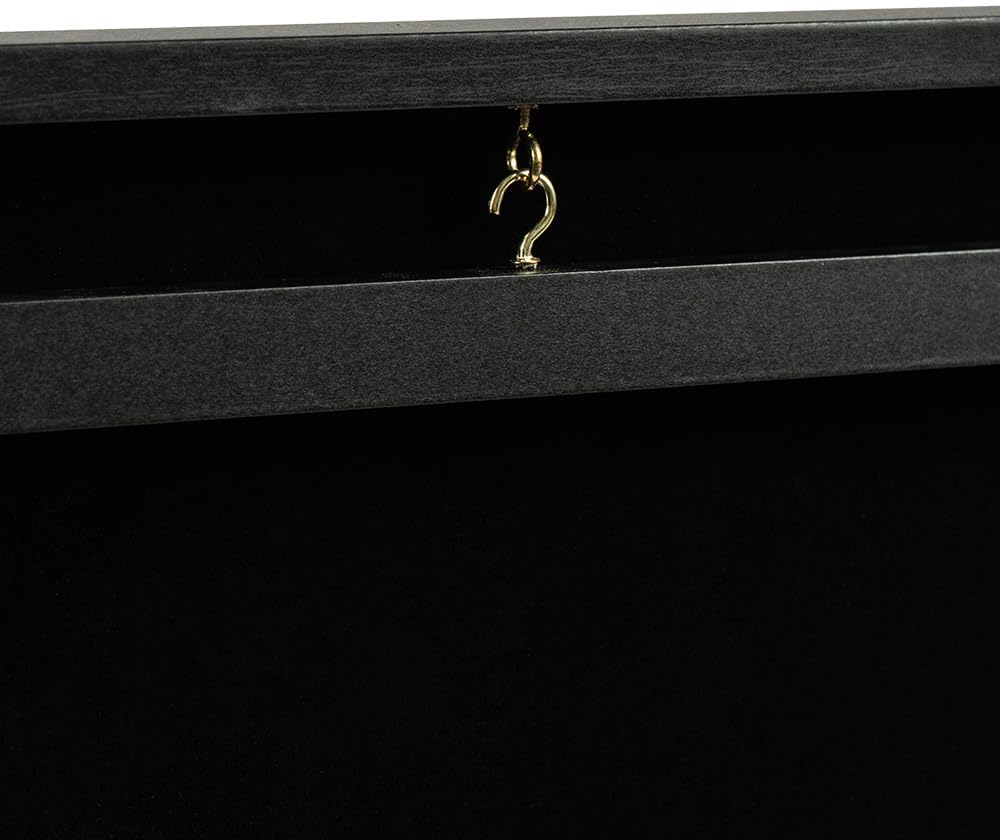 PIT66 32" Frame Box Wall Display/Case, Lockable Rack Football Basketball Jersey Storage Box Accessories Black
